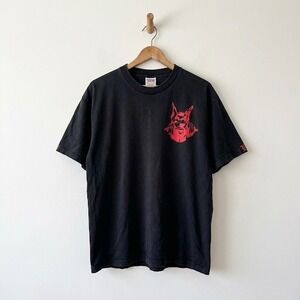 Pro Club Heavyweight Black T Shirt Dog Dumbbell Lit Logo Graphic XL Doberman